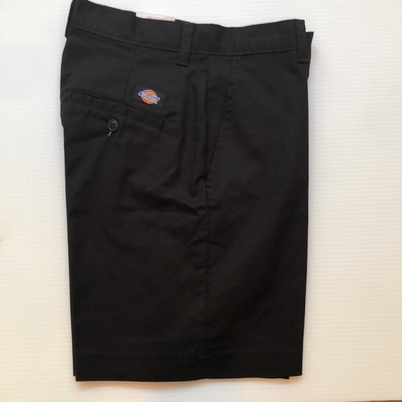 NWT DICKIES Black flat front zip shorts belt loops pockets Women’s 14 or 22 - Picture 6 of 15